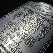 etiqueta repujada tequila